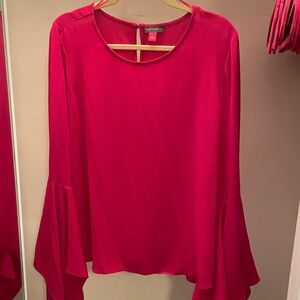 Vince Camuto Hot Pink Bell Sleeve Scoop Neck Blouse